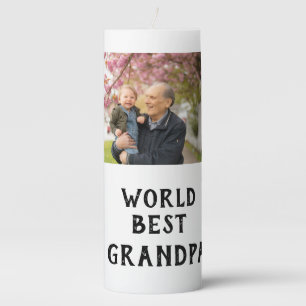 World best Grandpa photo name father's day grandpa Pillar Candle