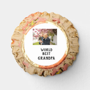 World best Grandpa photo name father's day grandpa Reese's Peanut Butter Cups