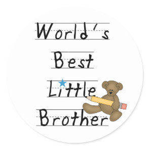 World Best Little Brother Tshirts and Gifts Classic Round Sticker