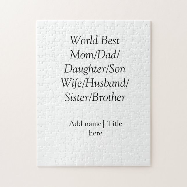 World best mom husband wife dad daughter son  jigsaw puzzle (Vertical)