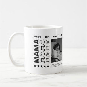 World best mom modern typography photo collage coffee mug