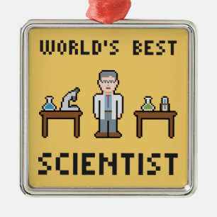 World Best Scientist Metal Ornament