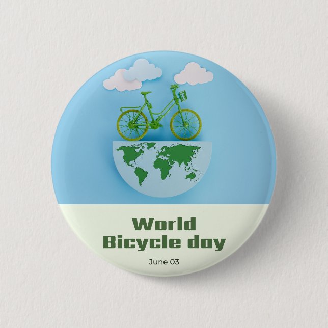 World Bicycle Day Button (Front)