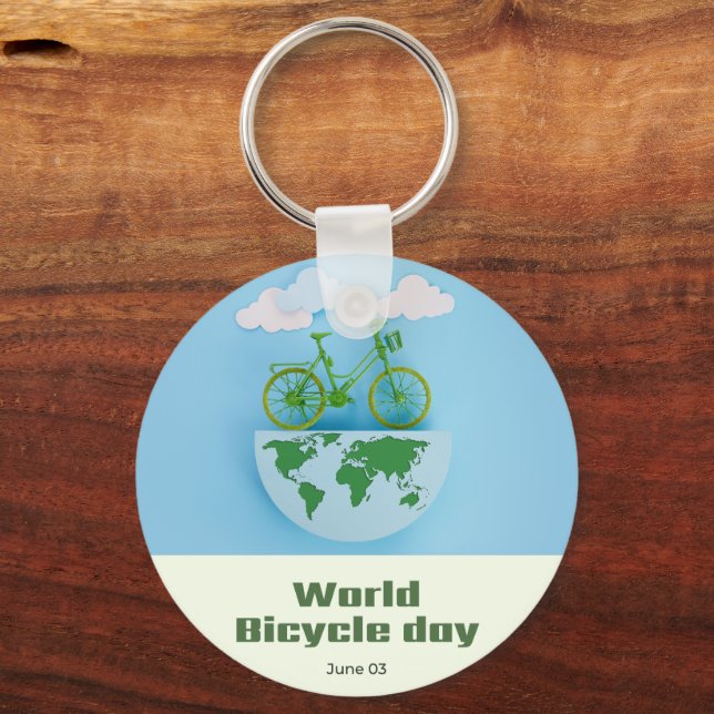 World Bicycle Day Keychain (Front)