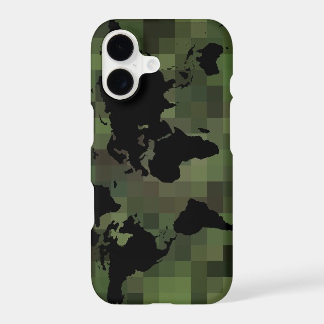 World black graphic Map Case-Mate iPhone Case (Back)
