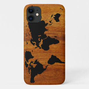 world black graphic map iPhone 11 case