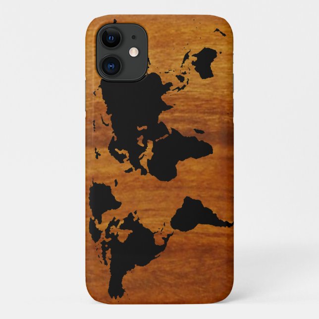 world black graphic map Case-Mate iPhone case (Back)