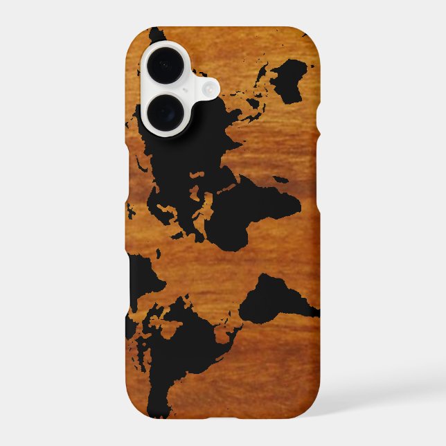 world black graphic map iphone case (Back)