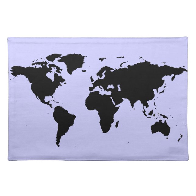world black graphic map placemat (Front)