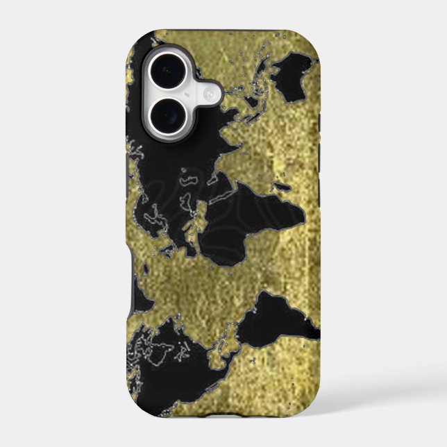 World black map Case-Mate iPhone case (Back)