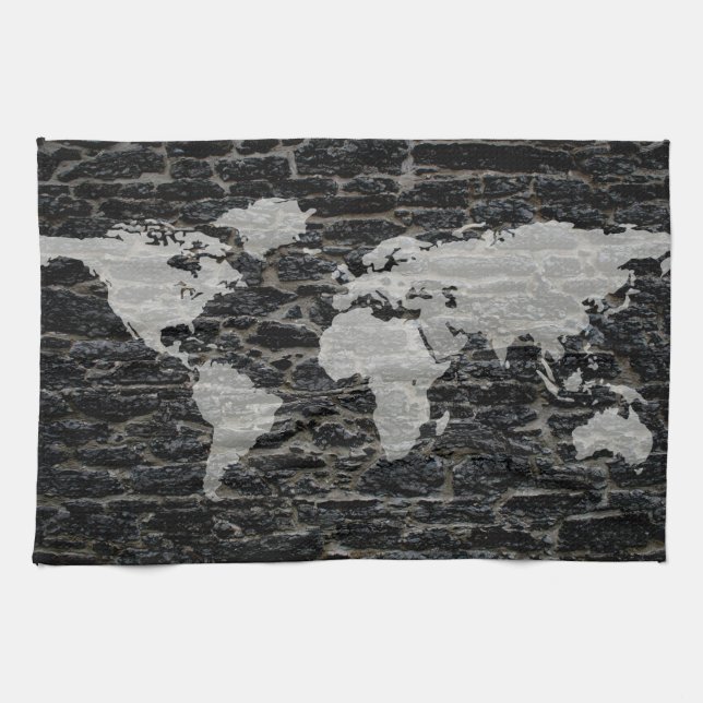 World black wall towel (Horizontal)