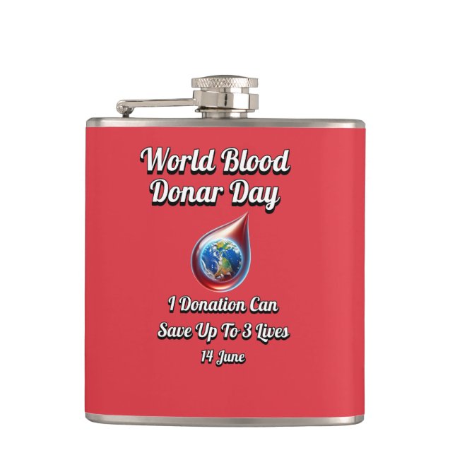 World Blood Donor Day. 14 June Flask (Front)