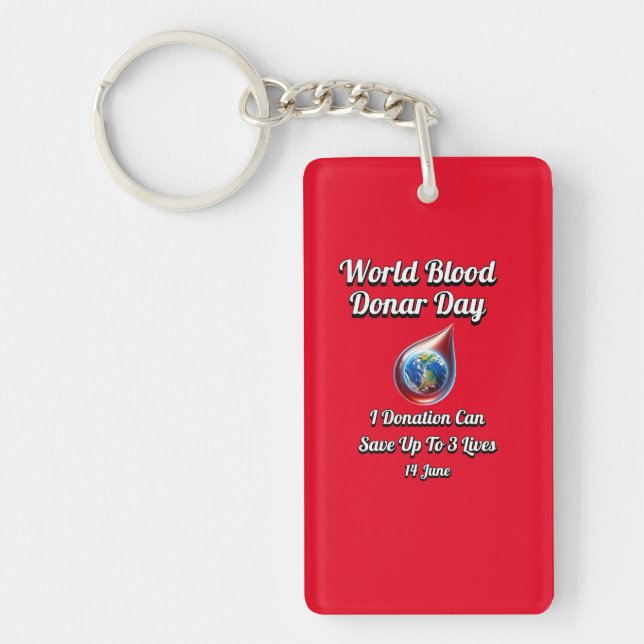 World Blood Donor Day. 14 June Keychain (Front)