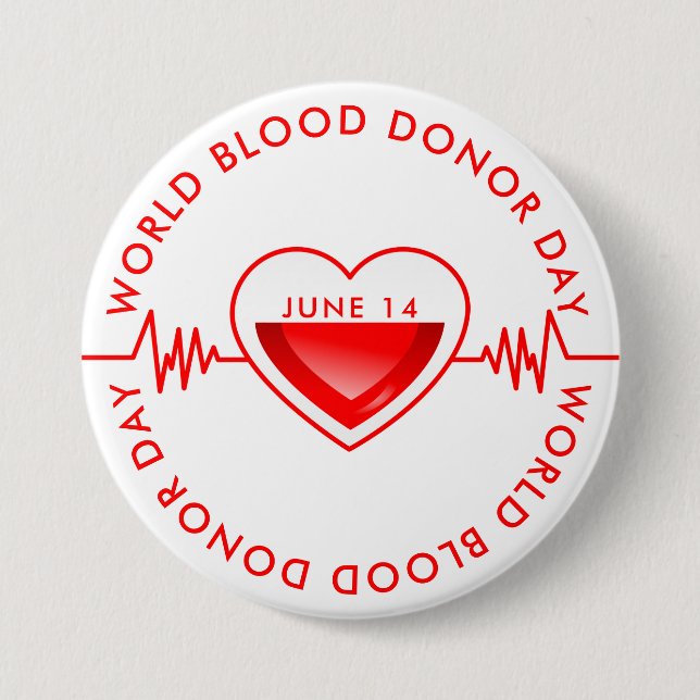 World Blood Donor Day Button (Front)