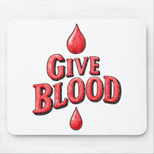 World Blood Donor Day - Give Blood text for awaren Mouse Pad