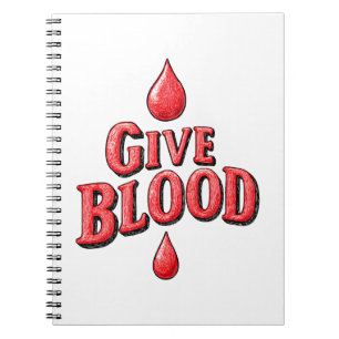 World Blood Donor Day - Give Blood text for awaren Notebook
