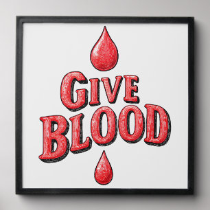 World Blood Donor Day - Give Blood text for awaren Peel And Stick Photo Tile