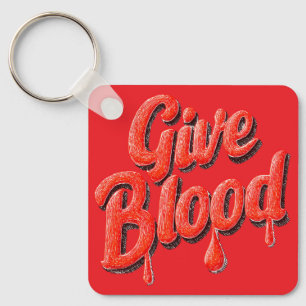 World Blood Donor Day-Give Blood text for awarenes Keychain