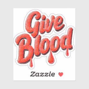 World Blood Donor Day-Give Blood text for awarenes Sticker