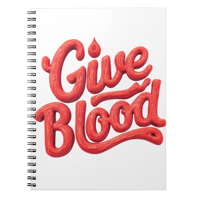 World Blood Donor Day - Glossy Blood Donation Text Notebook (Front)