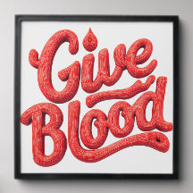 World Blood Donor Day - Glossy Blood Donation Text