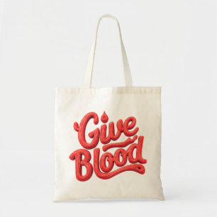 World Blood Donor Day - Glossy Blood Donation Text Tote Bag