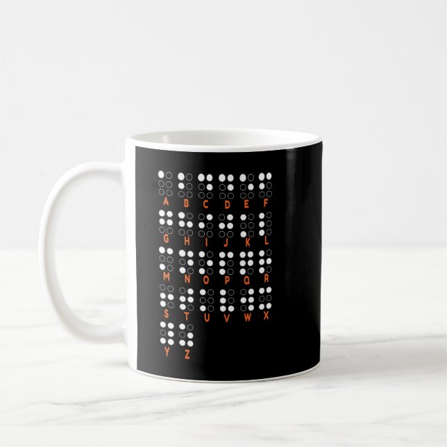 World Braille Day Alphabet Letters Impaired Dots B Coffee Mug (Left)