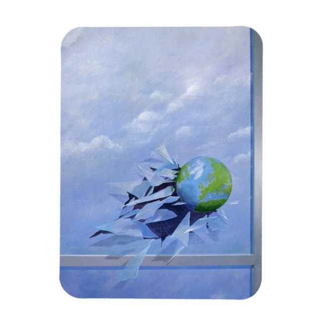 World Breaking Glass Magnet (Vertical)