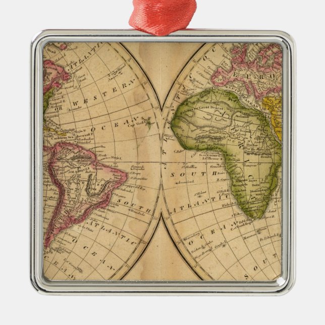 World by Worcester Metal Ornament (Front)