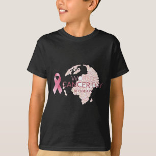 World Cancer Awareness Ribbon Ckground T-Shirt
