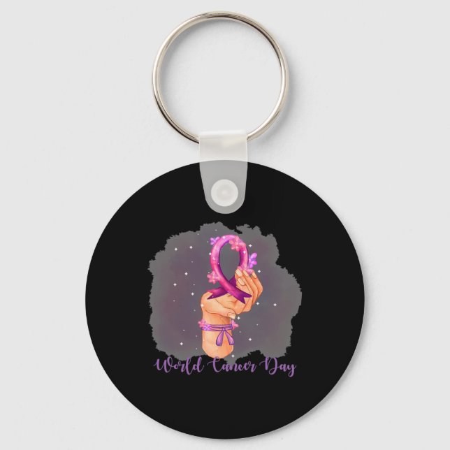 World Cancer Day 4th February 3 Keychain (Front)