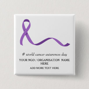 World Cancer Day Awareness Event Promotional  Button