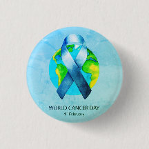 World Cancer Day - WC Blue/Teal Ribbon