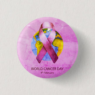 World Cancer Day - WC Pink Ribbon Button