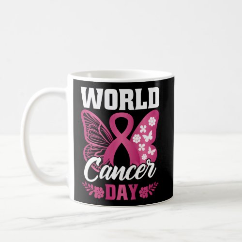 World Cancer Day We Wear K Ribbon Butterfly Breast Coffee Mug