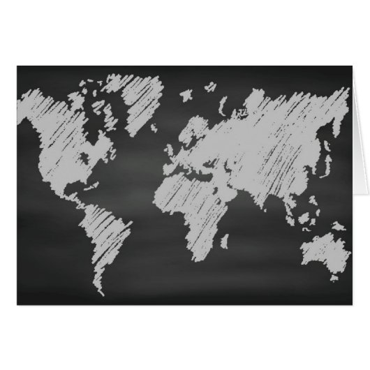 World Chalkboard Map Cards (Front Horizontal)