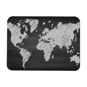 World Chalkboard Map Magnet