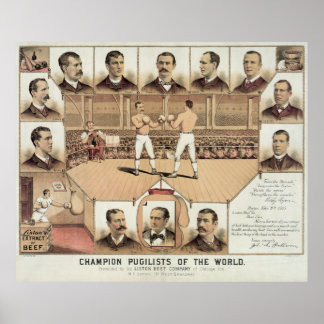 WORLD CHAMPION BOXERS 1885 POSTER