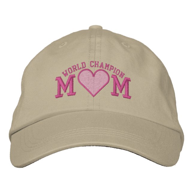 WORLD CHAMPION Heart design Embroidered Baseball Hat (Front)
