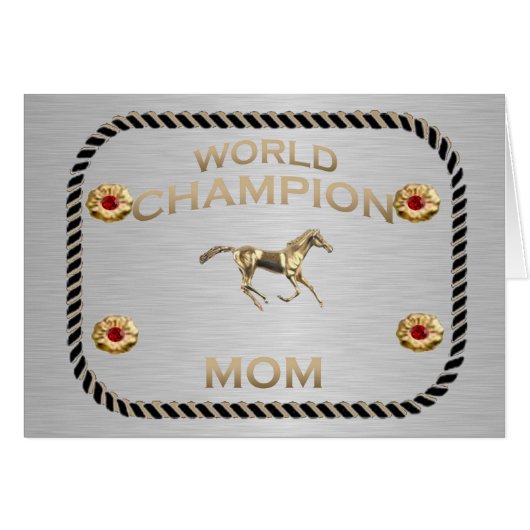 World Champion Mom Greeting Card (Front Horizontal)