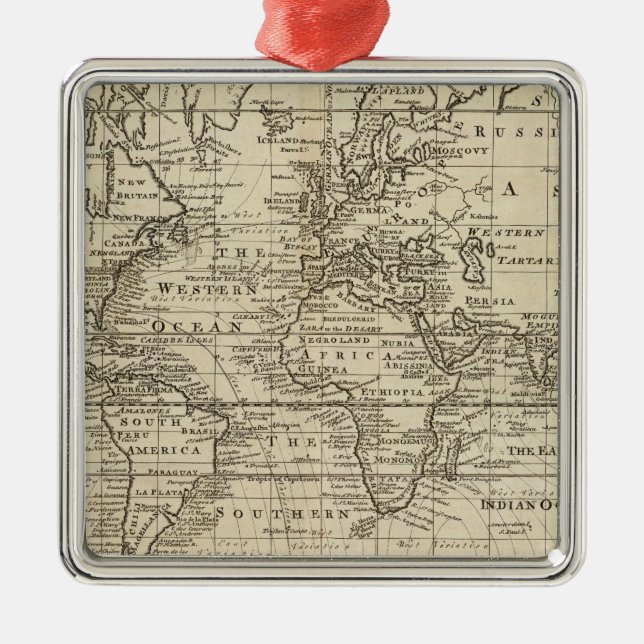 World Chart Metal Ornament (Front)