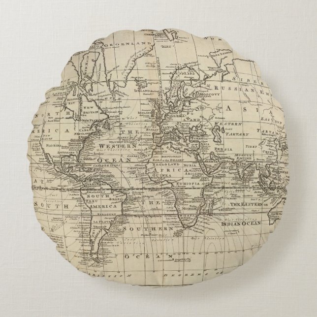 World Chart Round Pillow (Front)