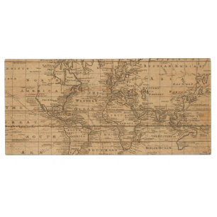 World Chart Wood Flash Drive