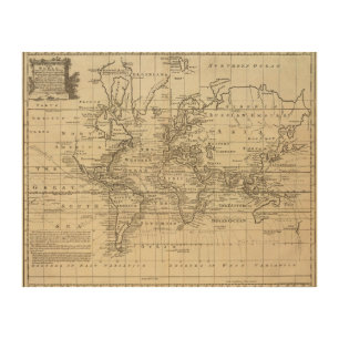 World Chart Wood Wall Art