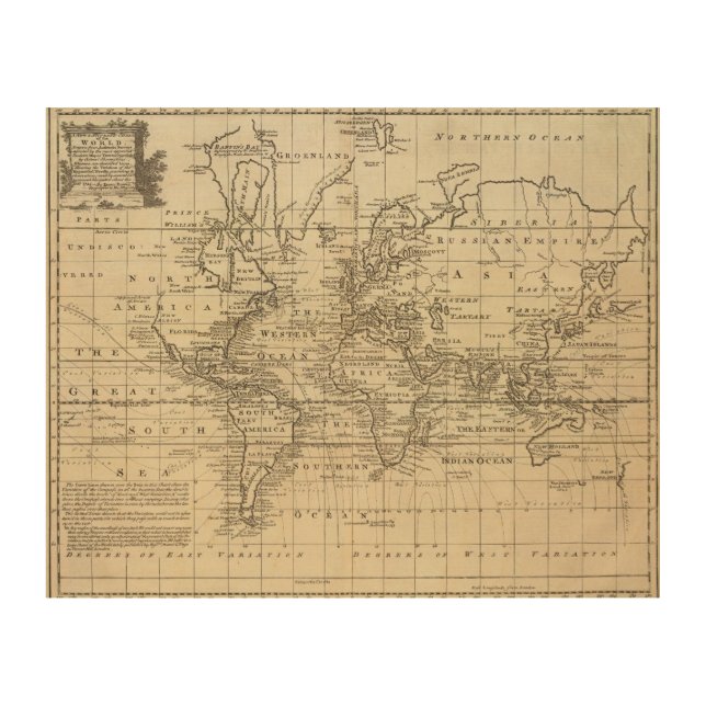 World Chart Wood Wall Art (Front)