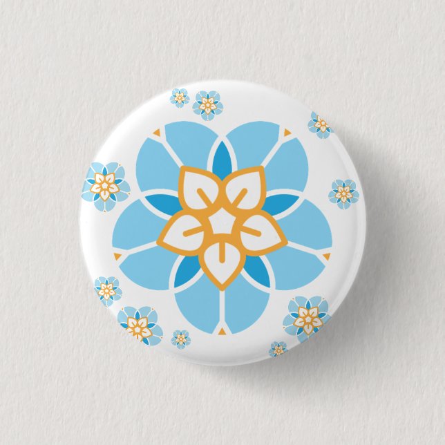 World Childless Week badge multi flower (white) Button (Front)