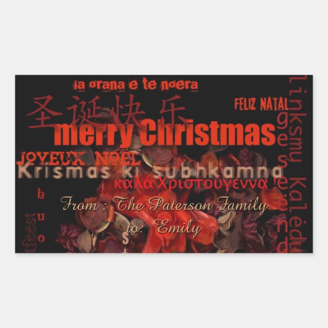 World Christmas Feliz Navidad Personalized Sticker (Front)
