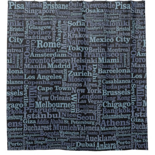 World Cities shower curtain