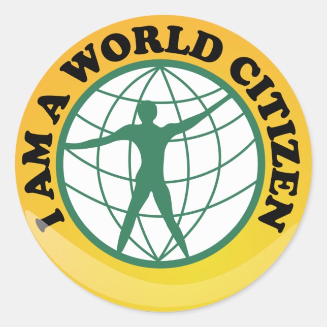 World Citizen Badge by World Service Authority Classic Round Sticker (Front)