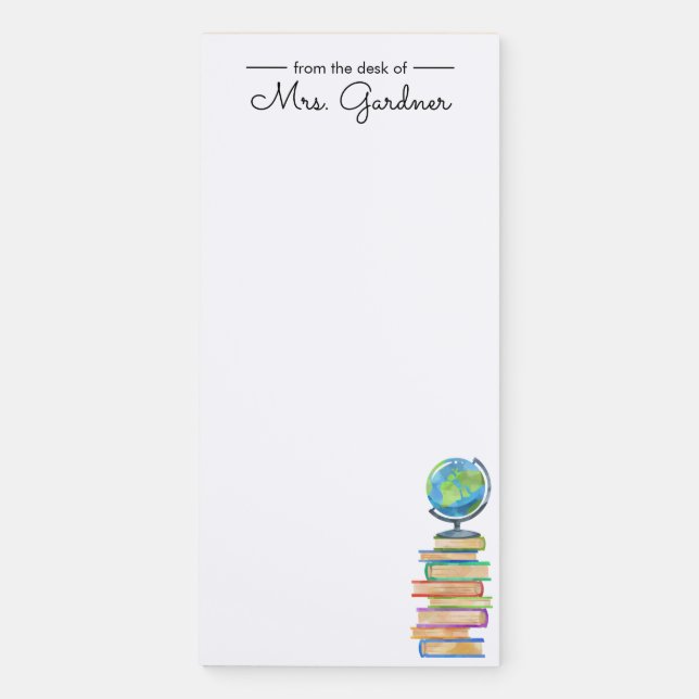 World Class Bookworm | Kindergarten Teacher Magnetic Notepad (Front)